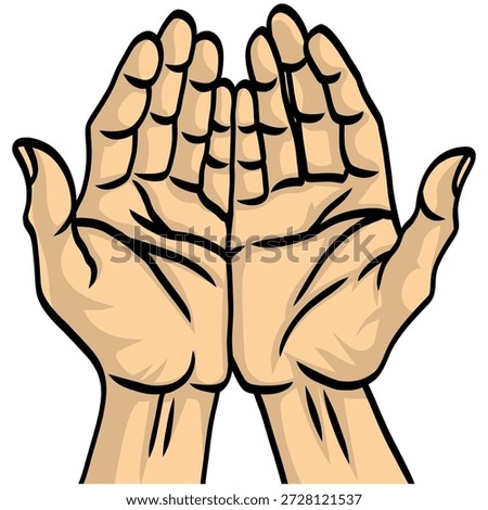 Praying Hands Open Illustration Vector