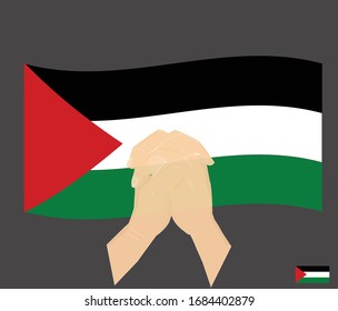 Praying Hands Palestine National Flag Pray Stock Vector (Royalty Free ...