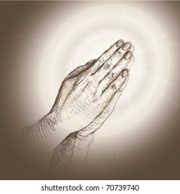 Praying Hands / realistic sketch (not auto-traced)