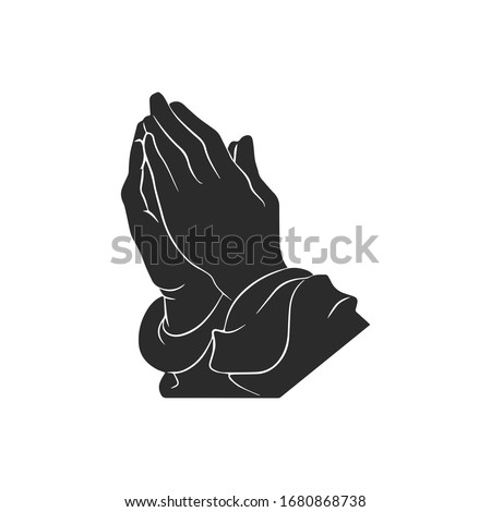 Praying hands. Religion and holy catholic or christian, spirituality belief and hope. Vector illustration