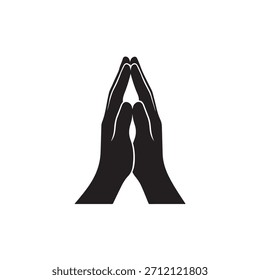 Arte vectorial de icono de silueta de manos de oración