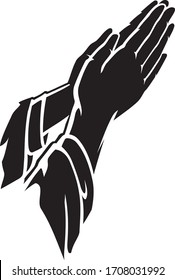 Praying Hands Silhouette, Religion Symbol