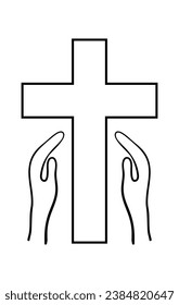 Praying hands. Suitable for different designs. Vector Illustration.