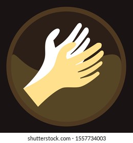 praying hands. vector cartoon illustration