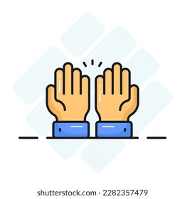 Praying hands vector design in trendy style, easy to use icon