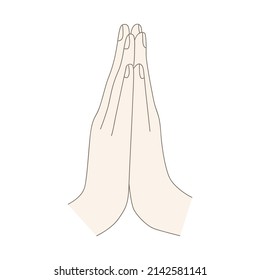praying hands, vector graphic design element 