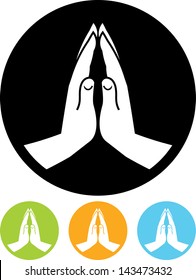 Praying hands vector icon 