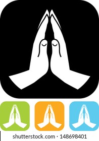 Praying hands vector icon 