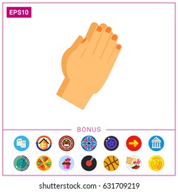 Praying hands vector icon