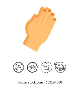 Praying hands vector icon