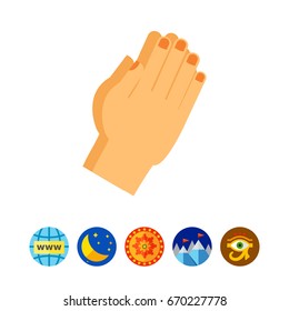 Praying hands vector icon