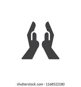 Praying hands vector icon. filled flat sign for mobile concept and web design. Applause solid icon. Symbol, logo illustration. Pixel perfect vector graphics