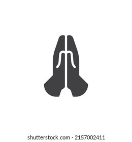 Praying hands vector icon. filled flat sign for mobile concept and web design. Hands pray glyph icon. Symbol, logo illustration. Vector graphics