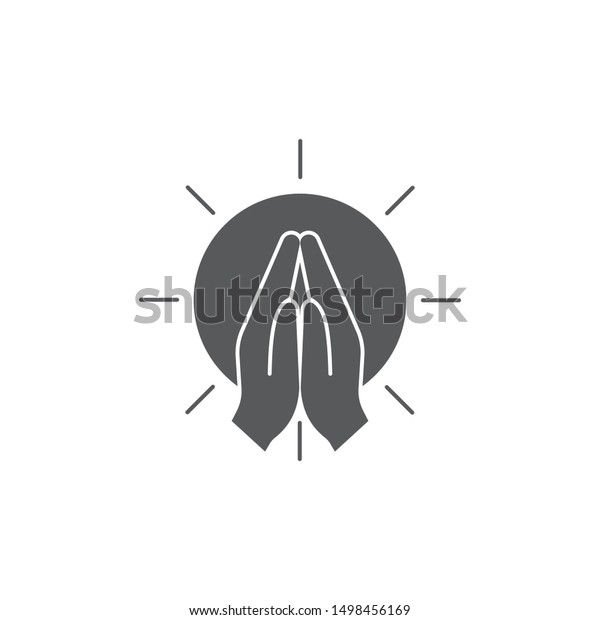 Praying Hands Vector Icon Symbol Isolated Stock Vector (Royalty Free ...