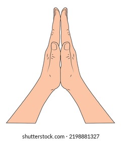 Praying Hands Vector Illustration Hands Palms Stock Vector Royalty Free Shutterstock