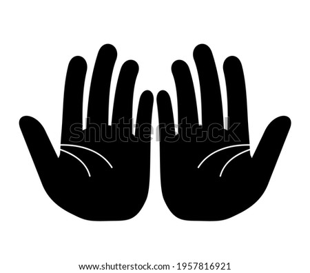 Praying hands vector. isolated on white. Hand pray icon silhouette. Worship symbol. EPS 10.