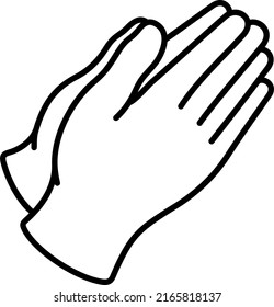 Praying hands. Vector outline icon.