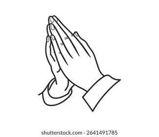 Praying Hands Vector  – Religious, Spiritual, and Worship Hand Pose Illustrations