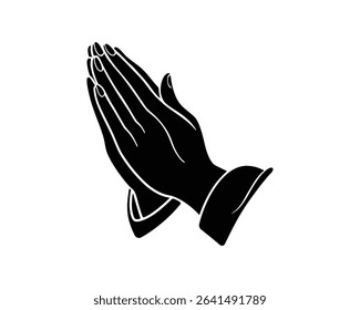 Praying Hands Vector  – Religious, Spiritual, and Worship Hand Pose Illustrations