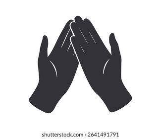 Praying Hands Vector  – Religious, Spiritual, and Worship Hand Pose Illustrations