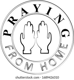Praying from home icon and concept logo for advertisements and publication materials