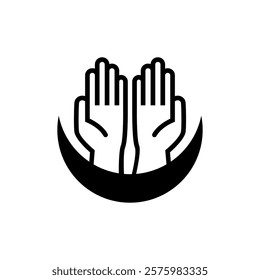 Praying Icon Illustration Design, Islamic Ramadan Icon