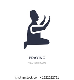 praying icon on white background. Simple element illustration from Charity concept. praying sign icon symbol design.