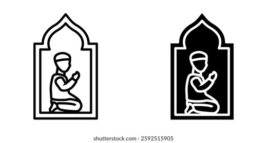 Praying icon set. for mobile concept and web design on white background
