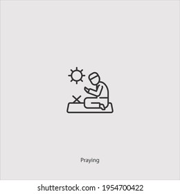 praying icon vector isolated on white background
