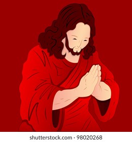 Praying Jesus Christ Illustration