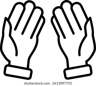Praying Line Vector Icon Design