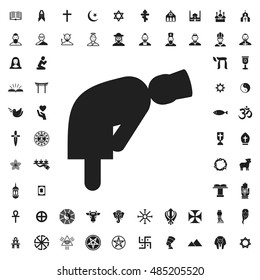 Praying man icon illustration isolated vector sign symbol