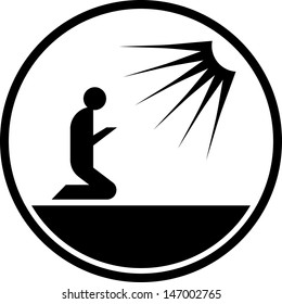 Praying man vector isolated