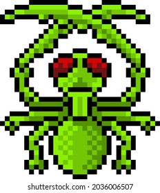 A praying mantis bug insect pixel art video game icon