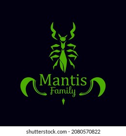 
praying mantis cool symbol logo in vector