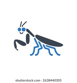 praying mantis with distinct forelegs icon