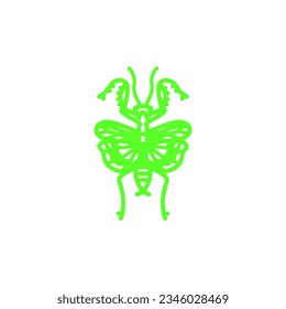 praying mantis doodle vector illustration