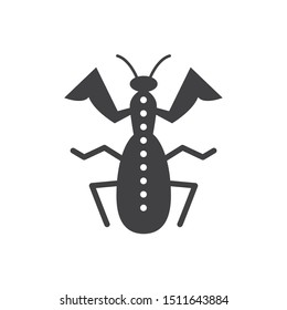 Praying mantis insect icon. flat simple pictogram. vector illustration