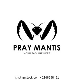 praying mantis logo abstract silhouette vector
