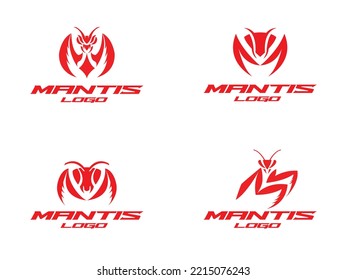 Praying Mantis Logo Set Insect Insects Animal Animals Design for Brand Branding Business Company