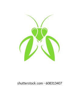 Praying mantis. Logo. Vector illustration 