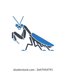 Praying mantis with raised legs icon