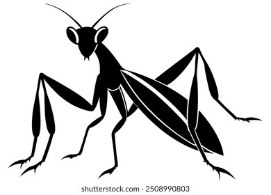 a praying mantis silhouettee vector lllustration 