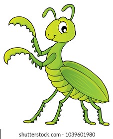 Praying mantis theme image 1 - eps10 vector illustration.