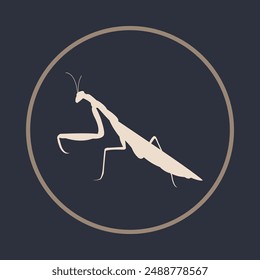 Praying mantis trendy icon joyous abstract vector illustration colorful artwork design