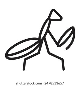 Praying Mantis Vector Line Icon Design