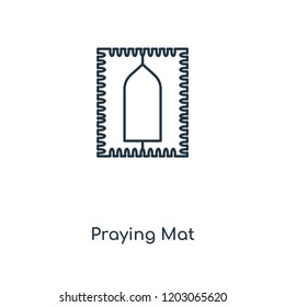 Praying Mat concept line icon. Linear Praying Mat concept outline symbol design. This simple element illustration can be used for web and mobile UI/UX.