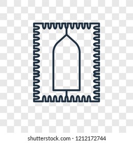 Praying Mat concept vector linear icon isolated on transparent background, Praying Mat concept transparency concept in outline style