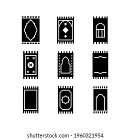 Icono de alfombras de oración o logotipo símbolo de señas aislado ilustración vectorial - Colección de iconos vectoriales de estilo negro de alta calidad
