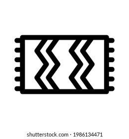 Icono de alfombra de rezo o logotipo símbolo de signo aislado ilustración vectorial - iconos vectoriales de estilo negro de alta calidad
